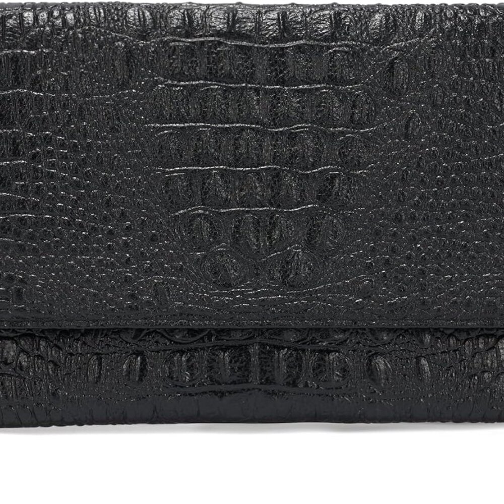 Evening Clutch Purses for Women Elegant Wristlet Wallets Crocodile Pattern PU Le